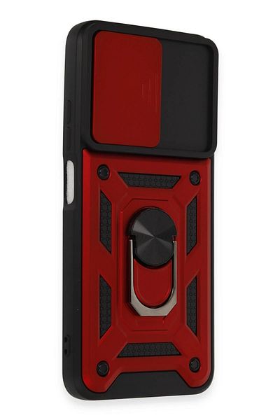CepteToptan حافظة هاتف Xiaomi Redmi Note 12S من السيليكون مع حلقة عدسة Pars - أحمر - MKİ7074-3123
