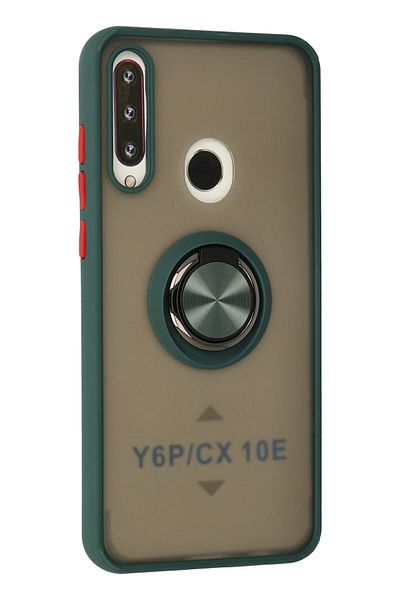 CepteToptan هواوي Y6P حافظة مونتريال سيليكون مع حلقة - أخضر - MKİ7091-7010