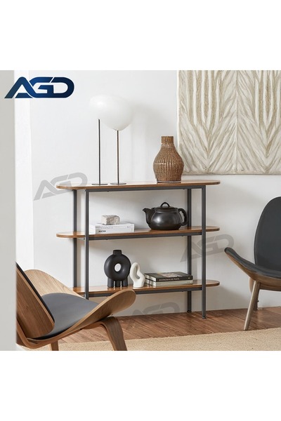 AGD Multipurpose Console Table, 3-Tier Side Table for Living Room and Office, 110*25*86cm