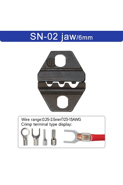 Choice Sn-02 Jaw 1pcs Crimping Pliers Jaw Sn (JAW WIDTH 6MM/PLIERS 190MM) For Shaped 2.8 4.8 6.3/tubular Te