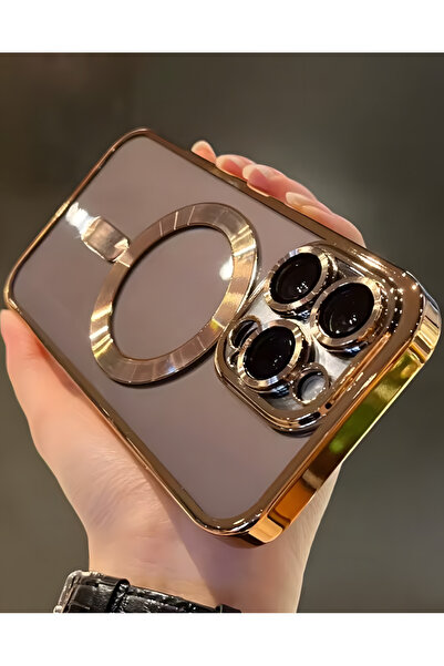 Fibaks İphone 16 Pro Uyumlu Kılıf Kamera Lens Korumalı Magsafe Şarj Kilifi Şeffaf Renkli Yumuşak Kapak