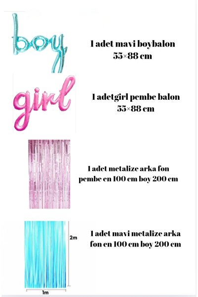 SİNDA Cinsiyet Belirleme Partisi Seti- Kız Mı Erkek Mi Konsepti Folyo