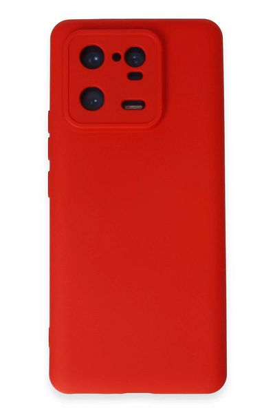 CepteToptan حافظة هاتف Xiaomi Mi 13 Pro مصنوعة من السيليكون المخملي الداخلي - أحمر - MKİ9387-5374