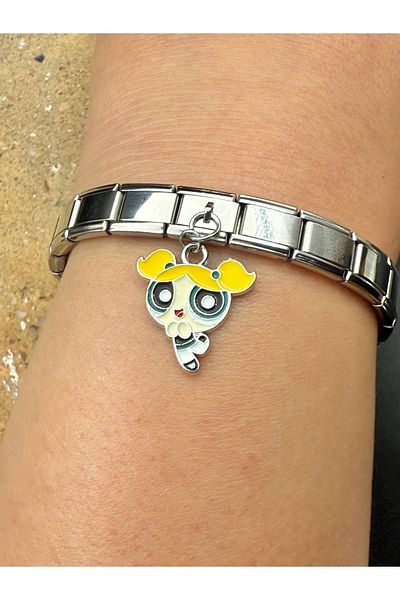 Snartun Powerpuff Girls Steel Charm and Italian Steel Bracelet I Special Boxed