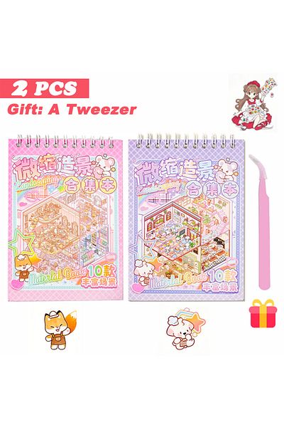 Choice C And D-tweezer 20pcs 20in1 3d Cartoon Sticker Book | Diy Scenes Creative Gift For Kids, Portable St