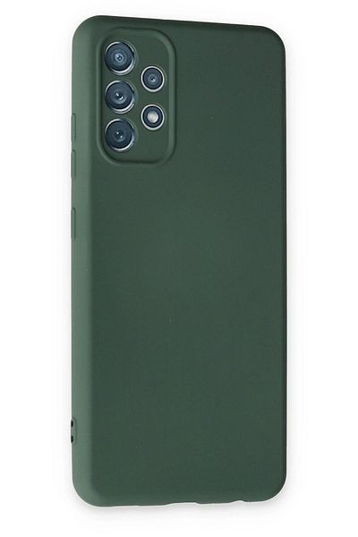 CepteToptan حافظة سامسونج جالاكسي A13 4G نانو من الداخل سيليكون مخملي - أخضر داكن - MKİ2540-5109