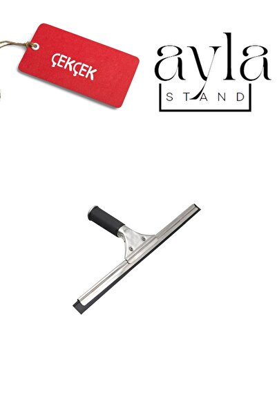 AYLA STAND 2 Metre Profesyonel Pencere Temizleme Seti, Duş ve Cam Sileceği 25+35+45cm çekçek+35 Peluş takım