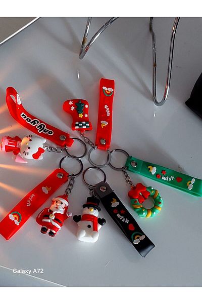 HISCOSMETIC Silicone Christmas Ornament' Character Keychain Bag Ornament (Piece of 2)
