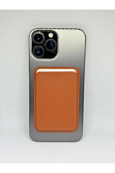 Store Kahverengi_tüm Iphone Modelleri Ile Uyumlu Magsafe Özellikli Deri Manyetik Cüzdan Kartlık