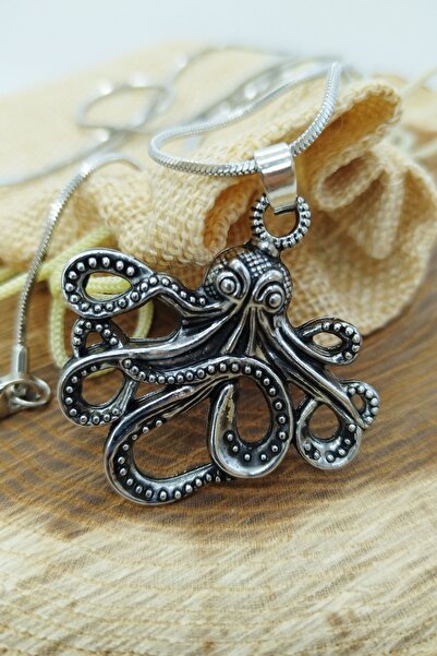 Balzamin Design الفولاذ المقاوم للصدأ المنجد الأخطبوط الشكل فضي اللون لامعة غير تشويه الصلب قلادة للجنسين قلادة