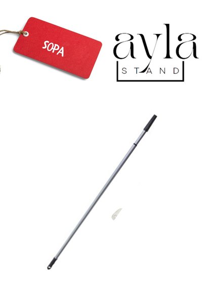 AYLA STAND 2 Metre Profesyonel Pencere Temizleme Seti, Duş ve Cam Sileceği 25+35+45cm çekçek+35 Peluş takım