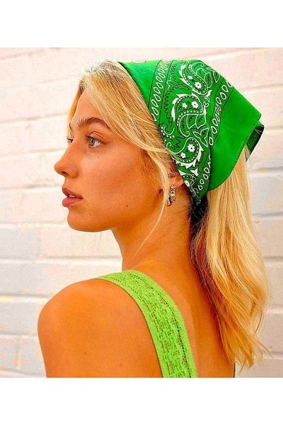 Goldmine Unisex Ethnic μοτίβο 100% βαμβακερό μπαντάνα πράσινο