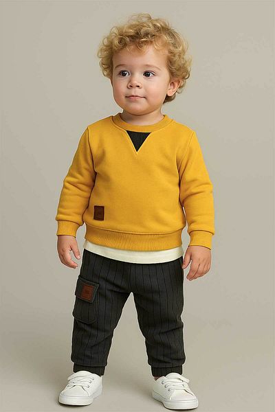 Peki Boy's Cotton Gabardine Jogger Set - Add 5 Pay 4, Gift 14790