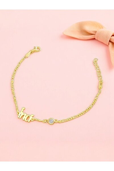 LITTLELUXE Gümüş Bebek Künyesi Altın Kaplama, Isimli Bebek Künye, Isimli Bebek Bileklik, Kız Çocuk Bileklik