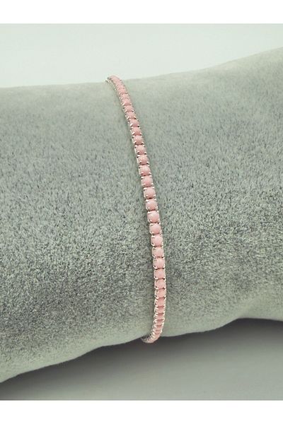 Snartun Light Pink Zircon Stone Sparkling Elastic Bracelet