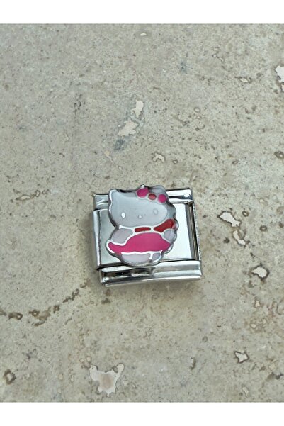 Snartun Hello Kitty Figürlü Çelik Charm I İtalyan Bİleklik Çelik Charm I Çeli...
