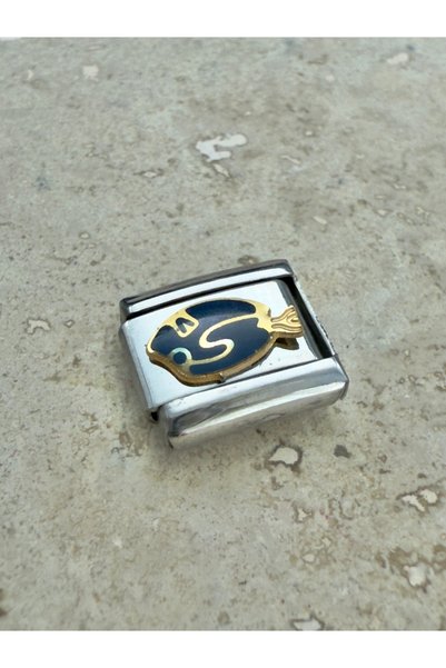 Snartun Steel Charm with Fish Figure I Italian Bracelet Steel Charm I Steel Bracelet Charms