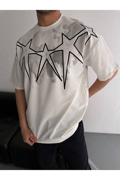 İLKCET MODA Μπλουζάκι Unisex Oversize με αστεράκι