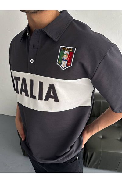 İLKCET MODA Μπλουζάκι Italia Embroidery Unisex Oversize