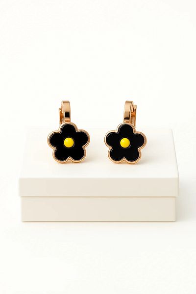 MakeWell Non-Perforated Earrings Ear for Children Without Holes Flower Design Clip-On Children's Earrings