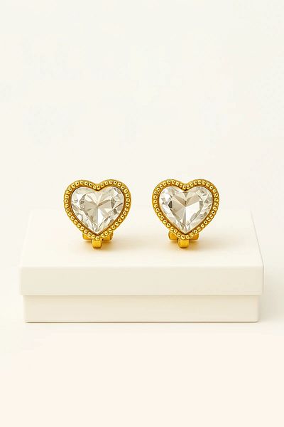 MakeWell Non-Perforated Earrings Ear Heart Design Clip-On Children's Earrings for Children Without Holes
