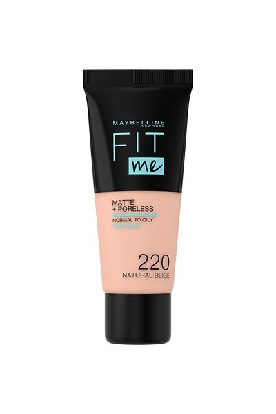 Maybelline New York "كريم أساس فيت مي مات آند بورليس من مايبيلين نيويورك - 220 بيج طبيعي - 30 مل "
