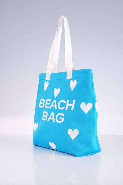 Sebir Moda Пляжна сумка з трикотажу з серцевим візерунком