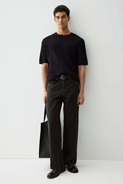 H&M Regular Fit Textured-knit T-shirt
