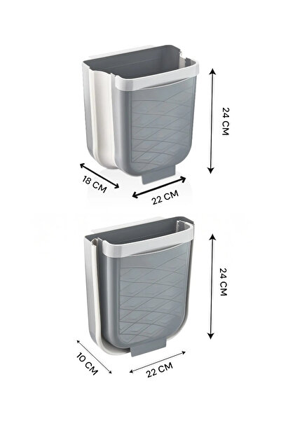 Citim Foldable Hanging Accordion Trash Can - Bathroom Kitchen Counter Top Trash Can 6 Lt
