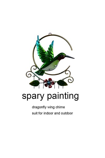 Generic Garden Wind Chime Glass Metal Hummingbird Wind Chime Solar Wind Chime Ornament