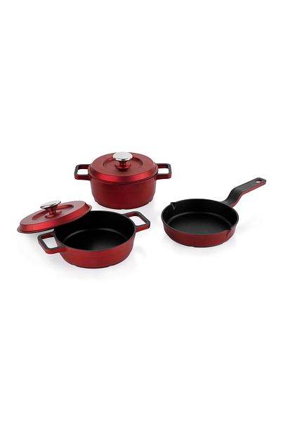 Schafer Pro Cast Mini Cast Pot Set 5 Pieces-red