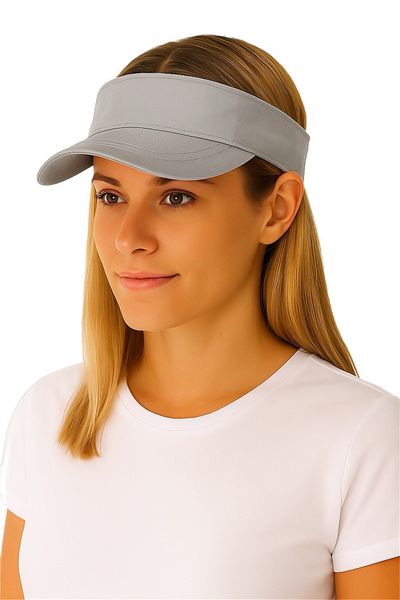 ZERAMİNE Gray Visor Hat Uv Protective Visor Tennis Hat Adjustable Back