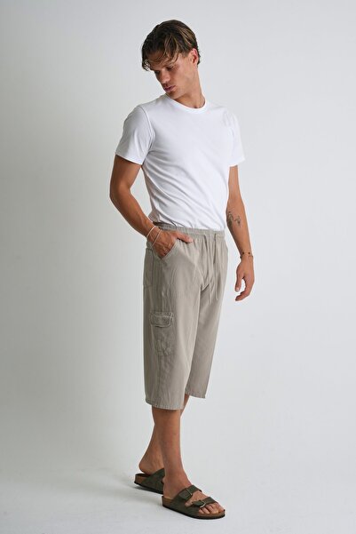 Dechers Ανδρική τσέπη Cargo 100% βαμβακερή λινή εμφάνιση Capri E207