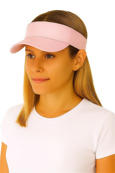 ZERAMİNE Pink Visor Hat Uv Protective Visor Tennis Hat Adjustable Back