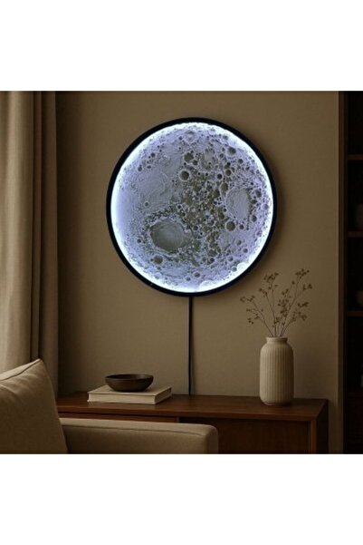Fibrika Store Lunar Crater 3d Ay Lamba - 50cm Duvar Tipi Aydınlatma