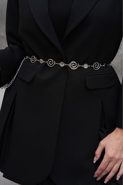MODAM HİFA Patterned Chain Belt Women's Belt Dress Belt Shirt Belt Coat Belt