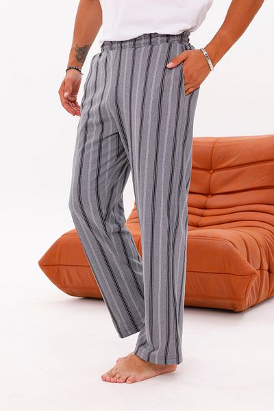 Pijamasoft Cotton Pocketed Striped Elastic Waist Stylish and Comfortable Summer Men's Pajama Bottom Gray Striped 13