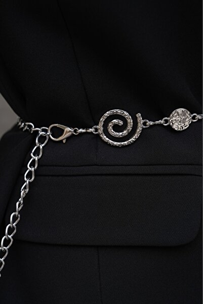 MODAM HİFA Patterned Chain Belt Women's Belt Dress Belt Shirt Belt Coat Belt