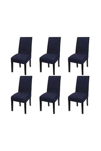 Generic 6-Piece Soft Spandex Fit Chair Covers Blue
