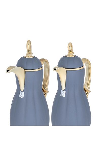Alsaif Gallery Arwa Al Saif Gallery Thermos Set, 2 Pieces - Dark Grey