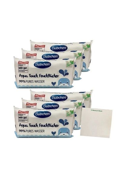 Bübchen Aqua Touch Newborn Sensitive Wet Wipes 6 X 48 Pieces (288 Sheets)