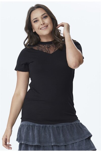 MYLİNE Футболка з V-подібним вирізом і мереживом