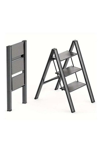 sharpdo Sturdy and Durable 3-Step Aluminum Alloy Folding Ladder