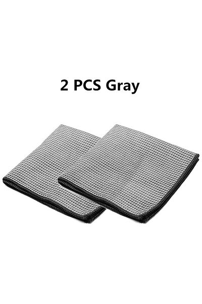 Choice Gray 2pc Car Wash Towel Glass Cleaning Water Drying Microfiber Window Clean Wipe Auto Detailing Waff