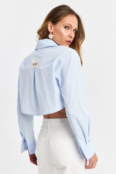 Cool & Sexy Dámská modrá kapesní košile Ked4205