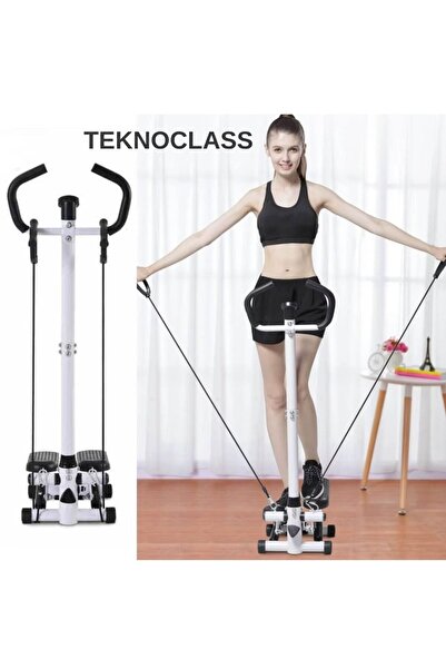 TeknoClass Dikey Model Stepper Egzersiz Aleti Bantlı Adım Bandı Step Hava Tırmanıcısı LCD Ekranlı Adım Aleti