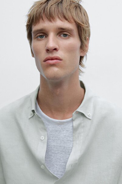 Massimo Dutti %100 keten regular fit gömlek