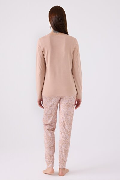 Pierre Cardin Double Pajama Set Mink - Single Jersey - 2 Piece Set