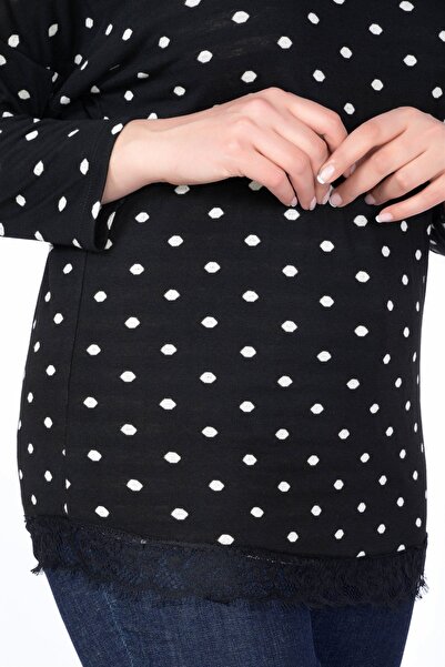 MYLİNE Eteği Dantelli Penye Tişört