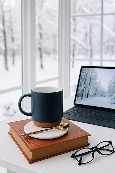 Arma House Black Mug Cup with Wooden Base